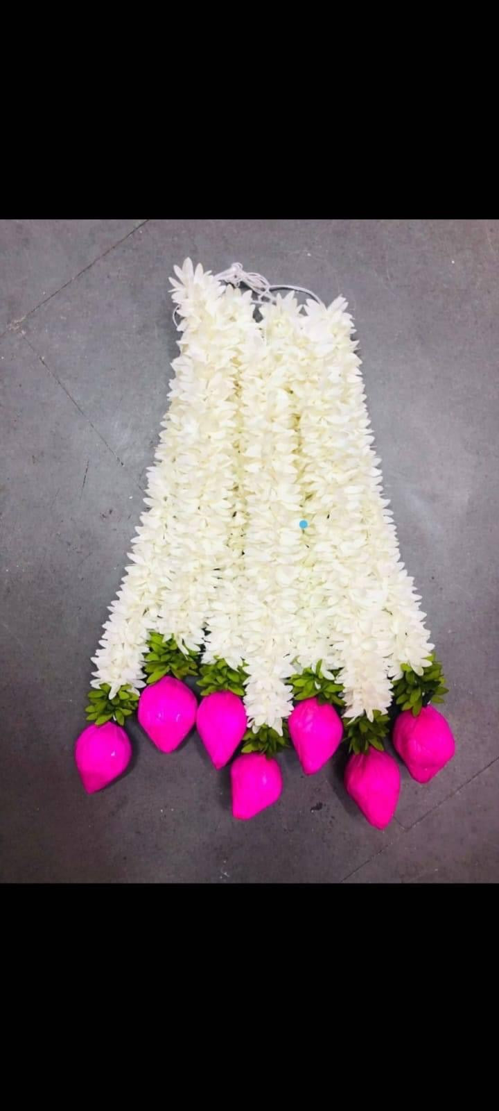 Lotus buds Garlands white and pink for all festivel ,Diwali and housewarming decoration