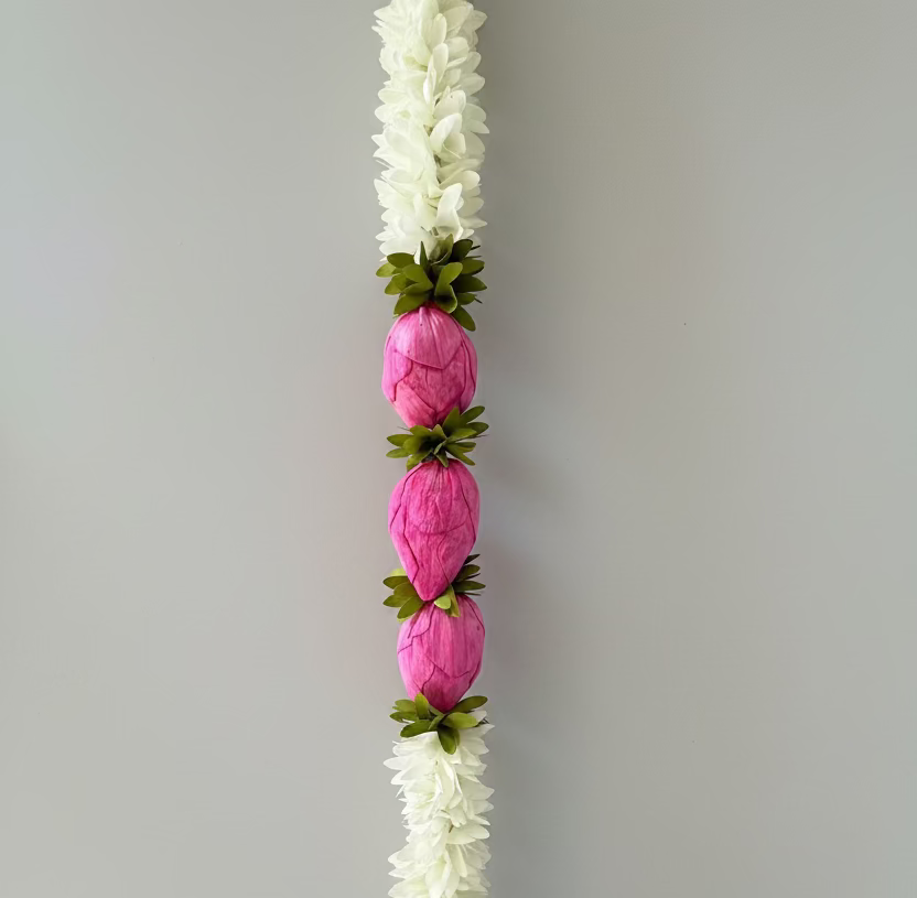 Lotus Buds Hanging Toran 5.5 feet |Stair Case hangings| Lotus garland strings | Pooja Decor| Indian Housewarming Pooja Decor | Artifical Flower Decor | Flower Pooja Decor/ Ganesh Pooja Decor