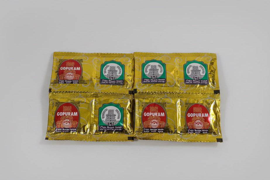 Gopuram Haldhi Kumkum pouch / Gopuram Haldi & Kumkum Thamboolam Pack| Gopuram Turmeric and Kumkum combo|packet for Hindu pooja ,varalakshmi pooja item online