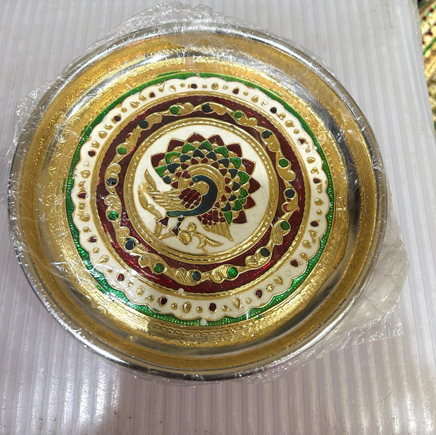 Meenakari plate/Pooja Thali 7 inch