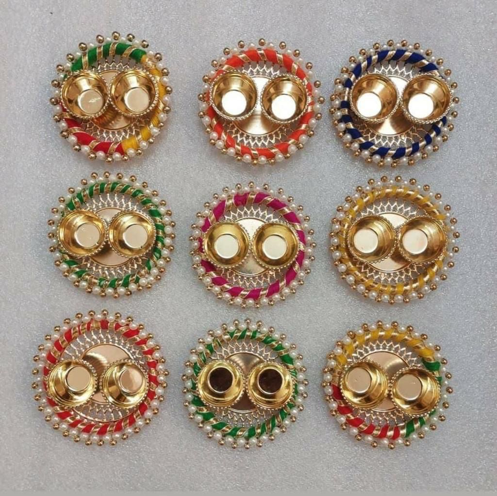 Handmade hadli kumkum Holder Pooja thali ,Return Gifts,Housewarming Gifts, Puja Favors,christams Gift For Guests,wedding favor