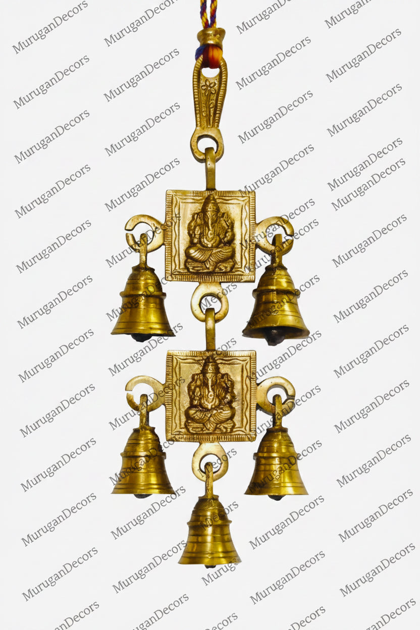 Brass Ganesha Wall Hanging Bells/Home Decor Item/Best House Warming Gift/Home Decorative by Indian Collectible 1 pc