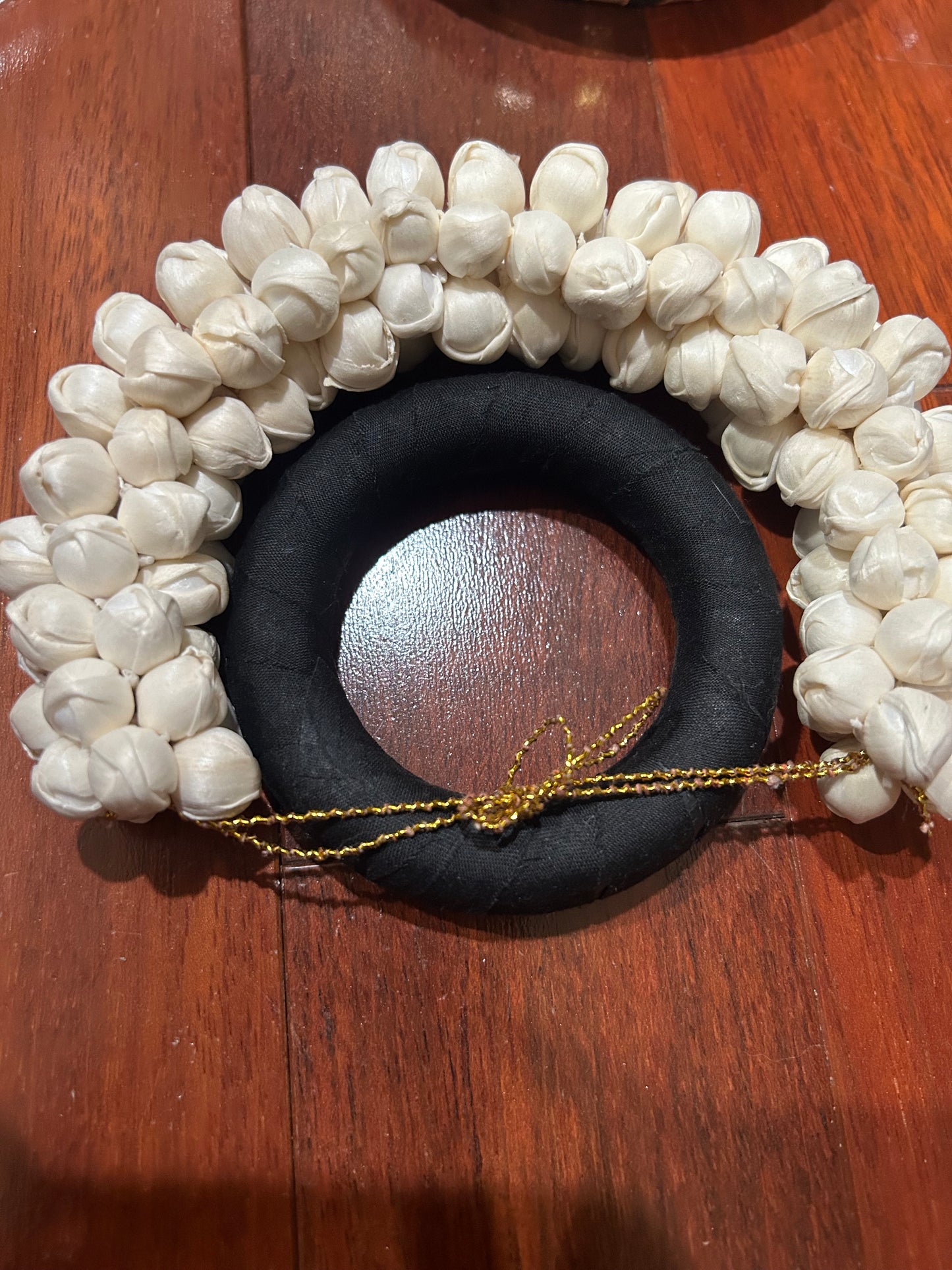 Soft hair donut ring with Golden ribbon | Bharatanatyam Kuchipudi Weddings Events | Classical Dance hair accessaries