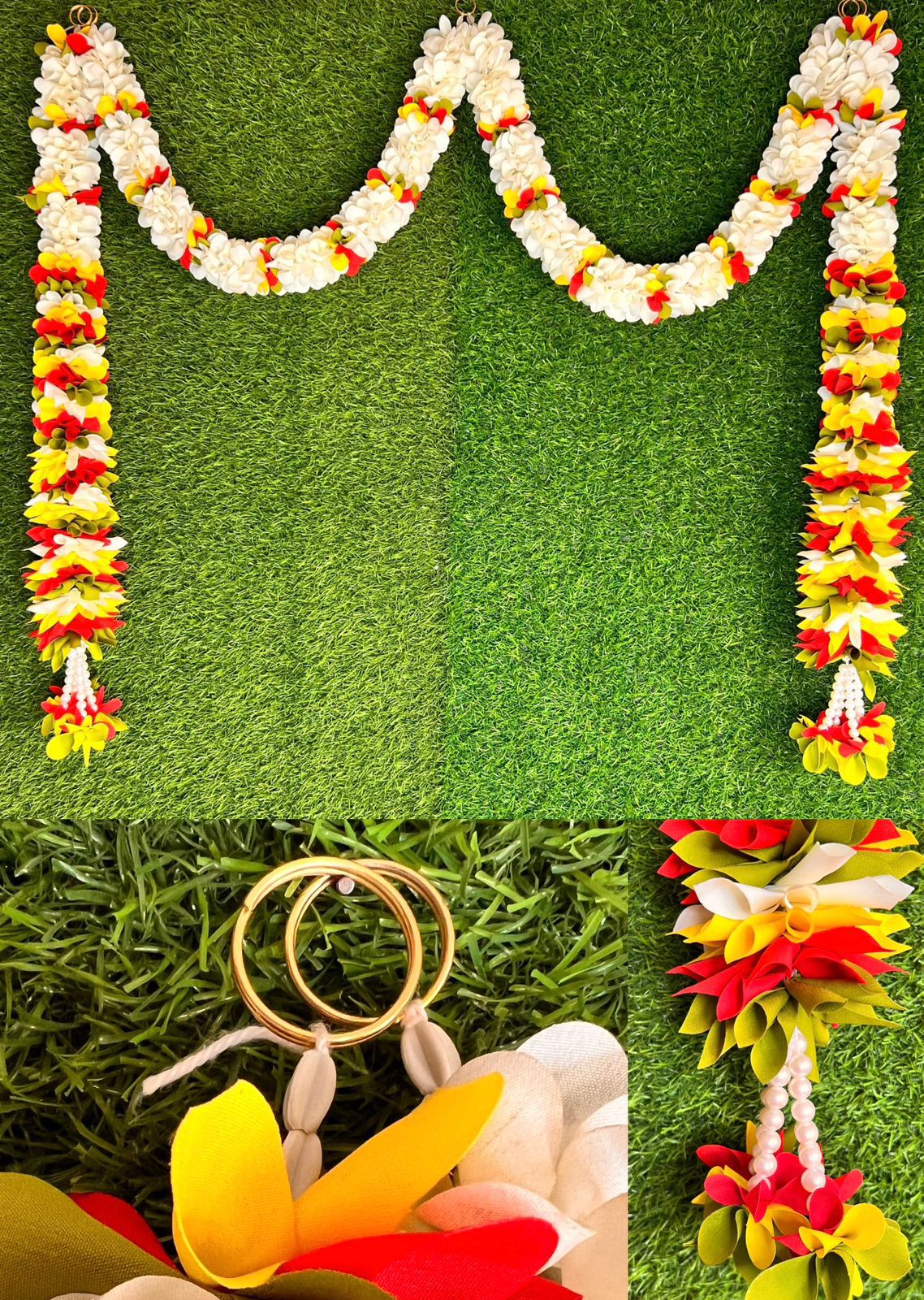 Main entry Door Toran | Handcrafted Artificial Flower Garland for Diwali, Indian Housewarming & Pooja Decor | Door Thoran Indian Decorations for Entrance / Indian Pooja Decor|Bandanwar for door