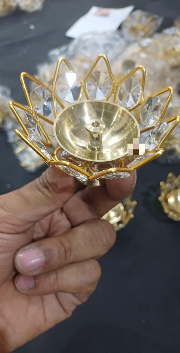 varalakshmi pooja return gifts crystal brass Diya