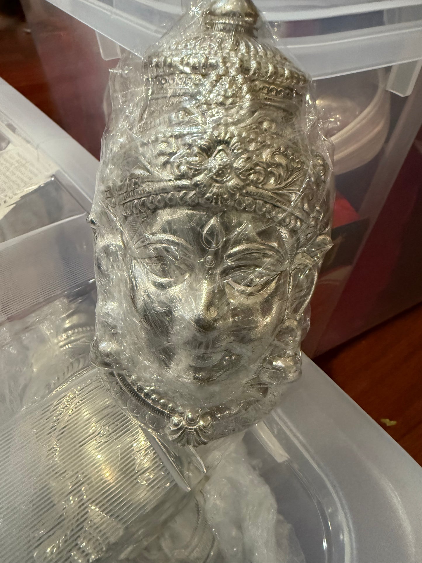 White Metal Lakshmi Devi Face | Amman Mugam | Ammavaru Face for Varalakshmi Pooja Decoration – MuruganDecors USA