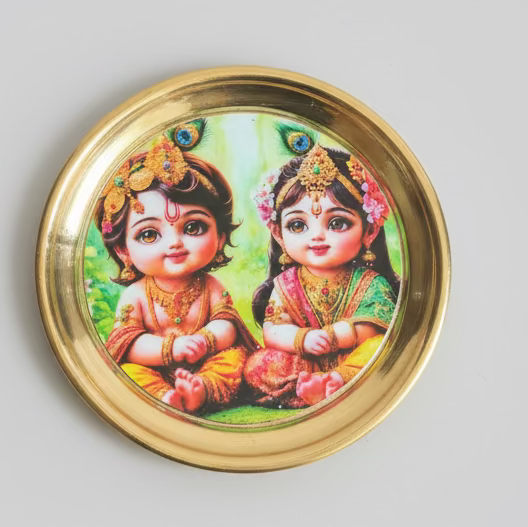 Brass decorated plates /Flower design work brass |pooja thali|pooja plate| Housewarming Gift, Thambulam Plate, Pooja Gift, Return Gift, Navarathri gift, Diwali Gift