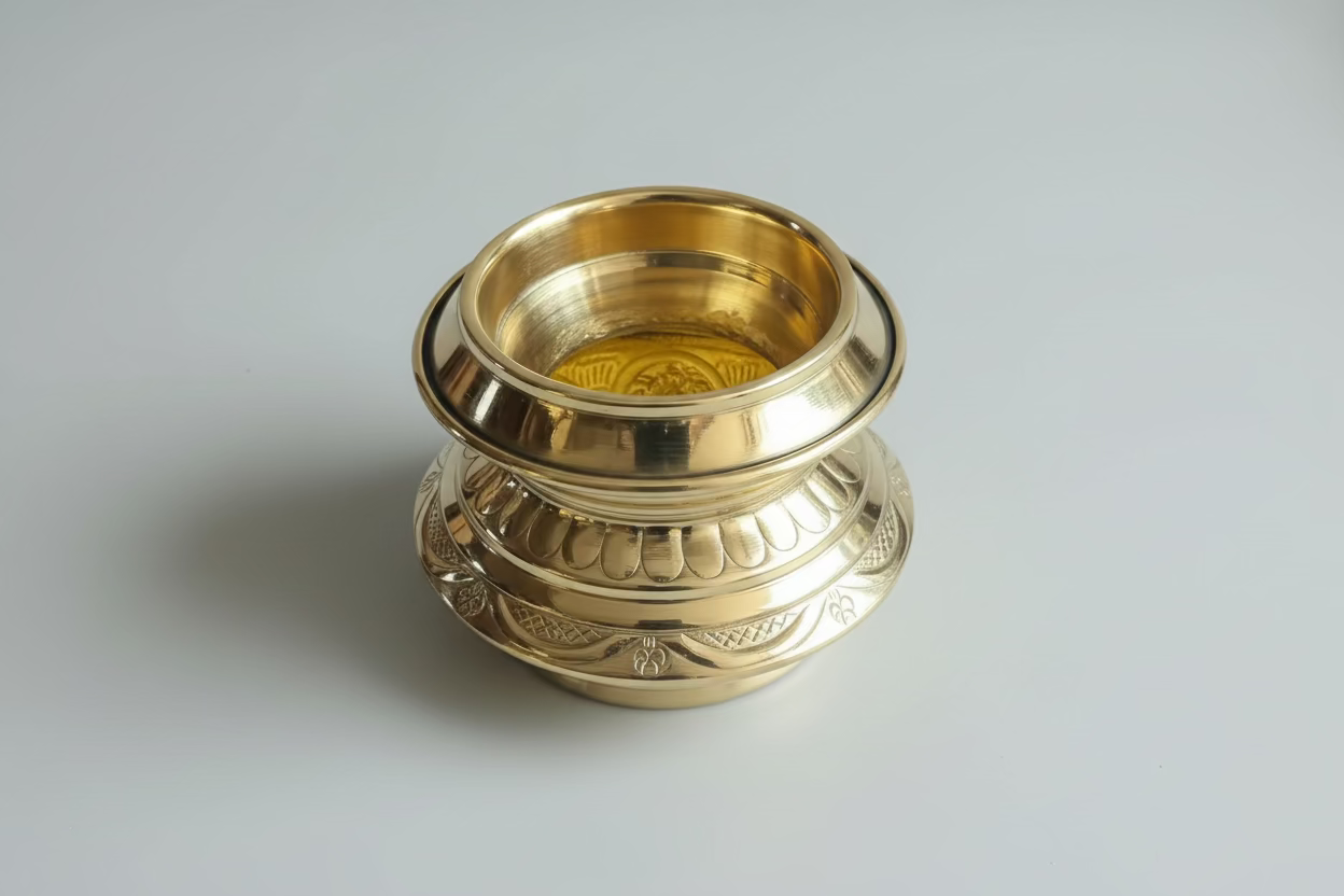 Brass Kalash| Engraved Brass Kalash with Eight Forms of Lakshmi / Ashtalakshmi pooja kalasham / brass Kudam |puja lota for puja & rituals-Handmade Pure Brass Kalash for Puja | Housewarming Gift