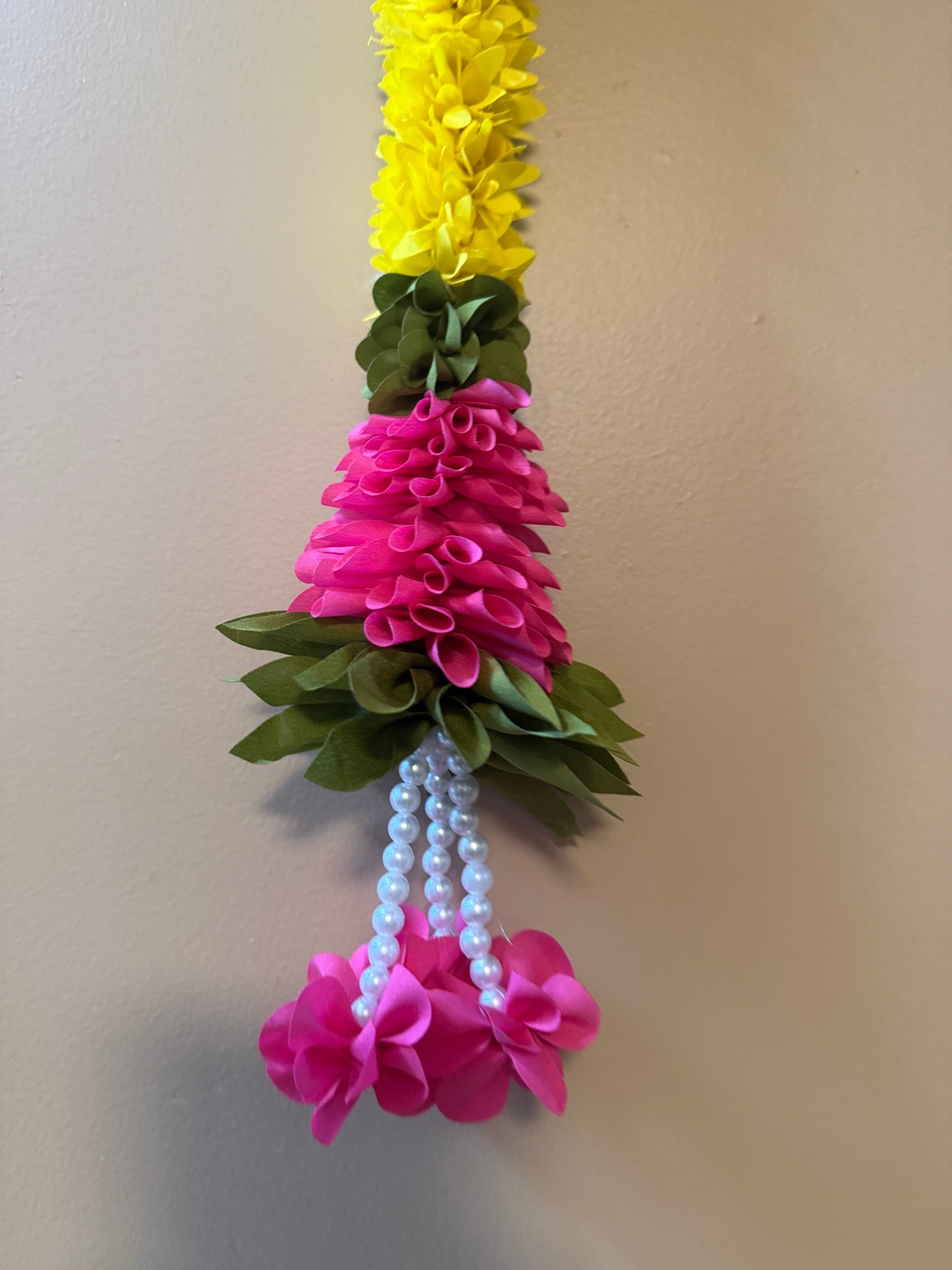 1pc Jasmine Artificial garland Decor with cone cutting / StairCase hangings|garland strings/ Pooja Decor / Indian Pooja Decor / Artifical Flower Decor / Flower Pooja Decor/ Ganesh Pooja Decor