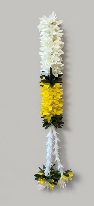 2.5 feet yellow Lilly garland for housewarming decoration backdrop garlands(count-1)|Haldi decorations|wedding and diwali garlands|ganesha festival decor