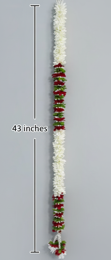 4 feet maroon and white Lilly garland for housewarming decoration backdrop garlands(count-1)|Haldi decorations|wedding and diwali garlands|ganesha festival