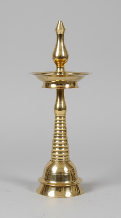 Kerala Fancy Murga Vilakku - 10 Inches | Brass Lamp|Kerala Deepam|5 Face Kerala Kuthu Vilakku | 5-Wick Traditional Oil Lamp for Home Mandir|Diya Lamp for Puja| Diwali Diyas -Traditional Samai Lamp Kuttu Vilakku | Panchmahal Deepam - Indian Diwali Gifts