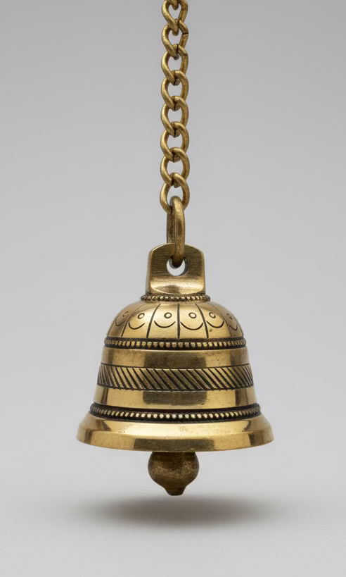 Brass Decorative hanging Bells for Pooja Mandir – Handcrafted Temple Bells for Hindu Worship; Spiritual Decor|Home Decor Item/Best House Warming Gift/Home Decorative by Indian Collectible