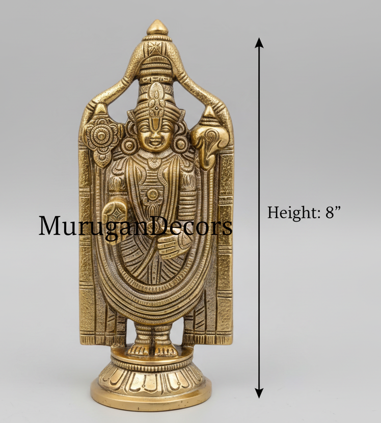 Brass Balaji Murti - 5 x 2 Inches | Balaji Statue|Lord Venkateswara|Tirupati Balaji Idol for Pooja|Idols for Hindu pooja |housewarming| festival|Return Gifts