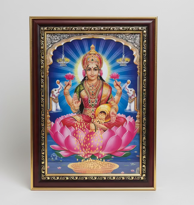 Rosewood Synthetic God Frames – Hindu Deity Photo Frames for Home Pooja Mandir (Ganesha, Lakshmi, Durga, Hanuman & kan thirusti vinayagar)