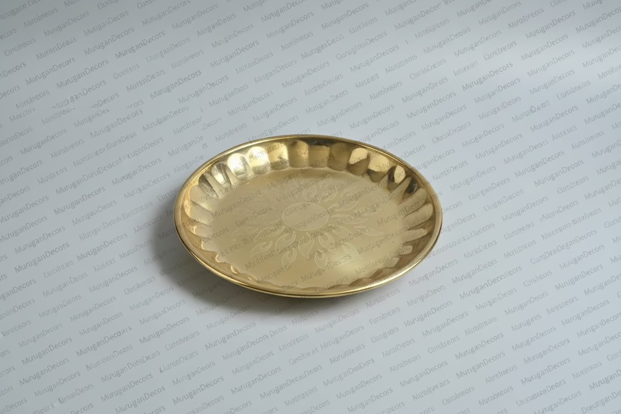 brass pooja plate|6- 8 inches|pooja thali| puja plate | pooja favours | housewarming return gifts | pooja utilities