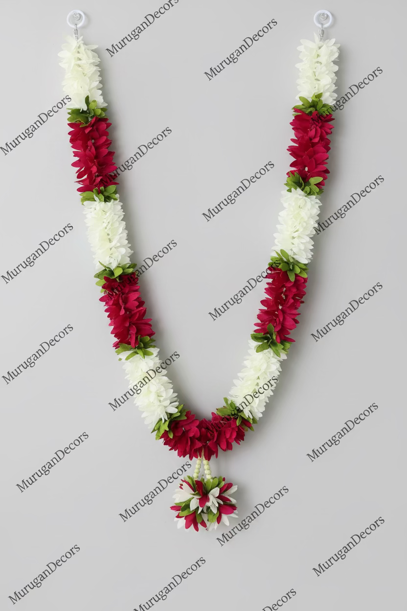 Artificial Flower Mala for God | Cloth Mala - 19-22 Inches | Fancy Mala for Photo Frame|garland strings/Indian Pooja Decor / Artifical Flower Decor