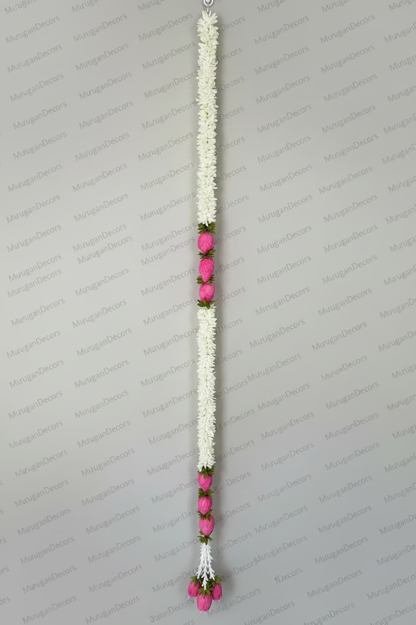 Lotus Buds hanging toran |Stair Case hangings| Lotus garland strings/ Pooja Decor / Indian Pooja Decor / Artifical Flower Decor / Flower Pooja Decor/ Ganesh Pooja Decor