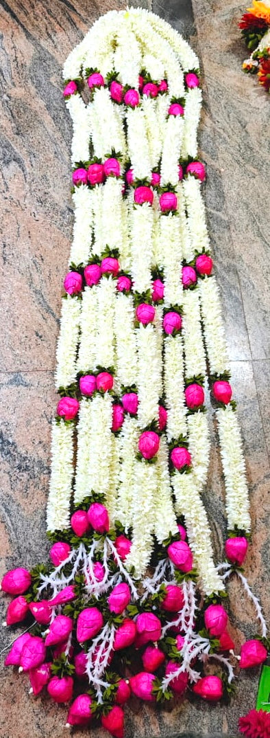 Lotus buds Garlands white and pink for all festivel ,Diwali and housewarming decoration