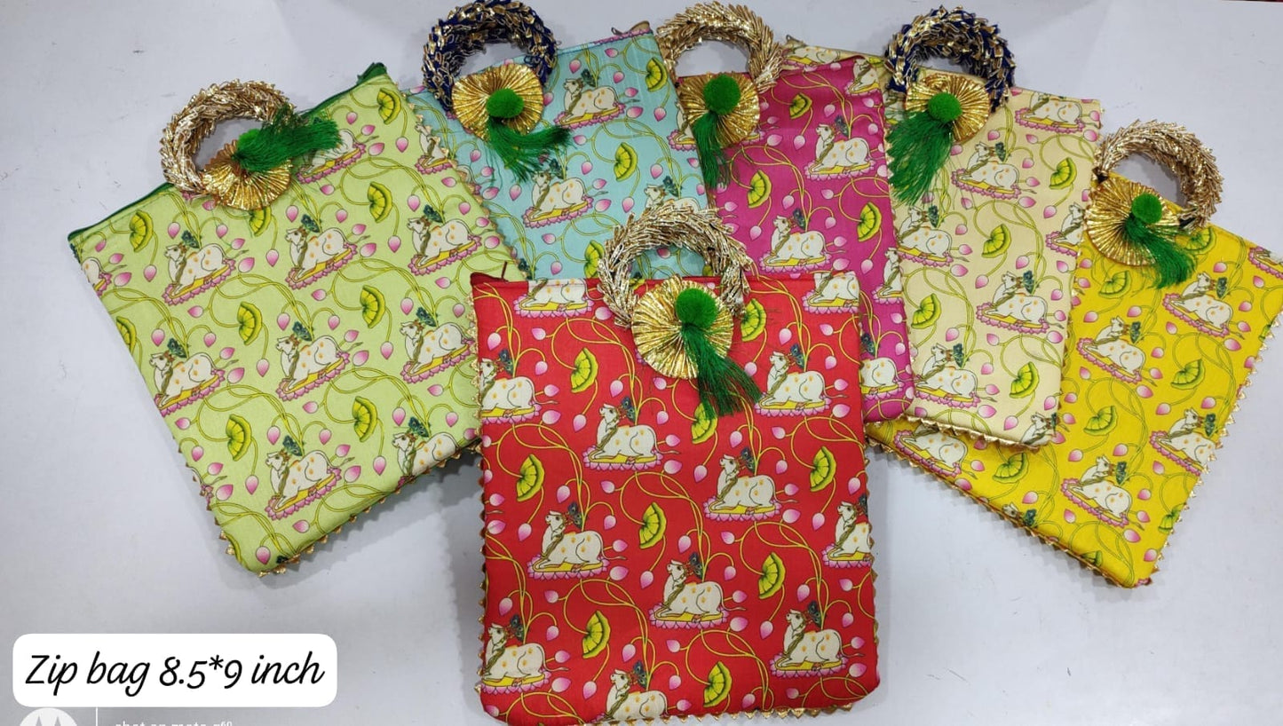 MBuy Pichwai Zip potli bags for Indian Housewarming return gifts in USA at MuruganDecors