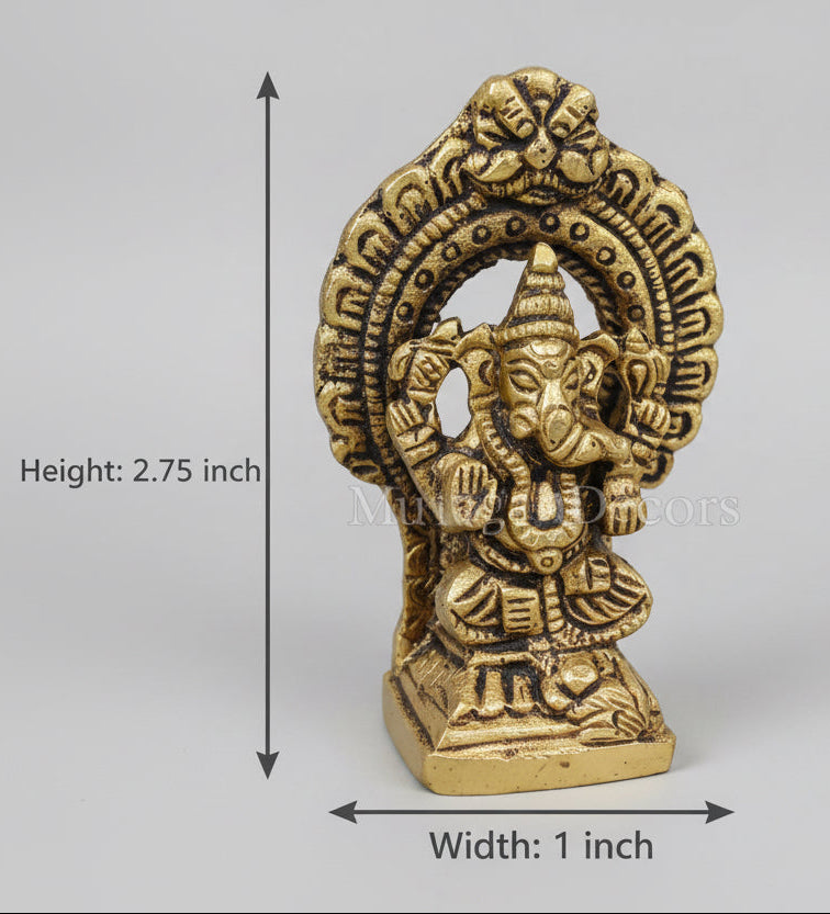 Ganesha Miniature brass statue , brass Ganesha Idols for Pooja Favors and return gifts