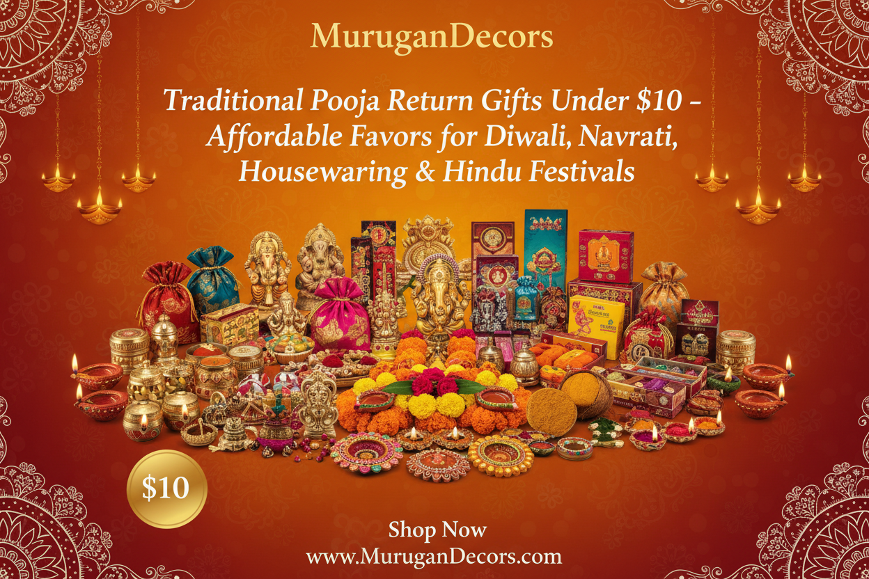MuruganDecors Pooja Return Gifts Under $10 Banner