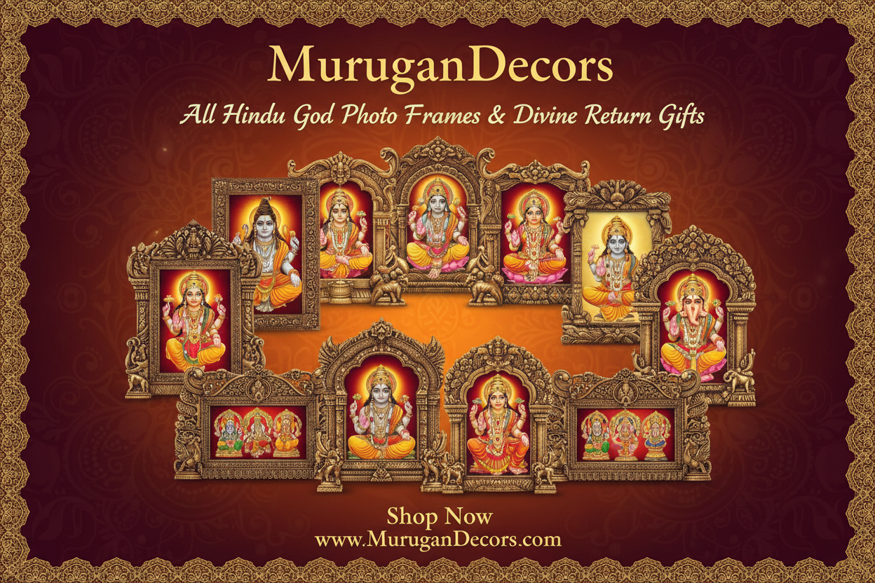 Buy all Hindu God Photo Frames and Devine gifts in USA at MuruganDecors-Banner