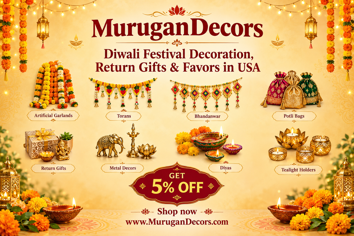 Diwali festival promotional banner for MuruganDecors