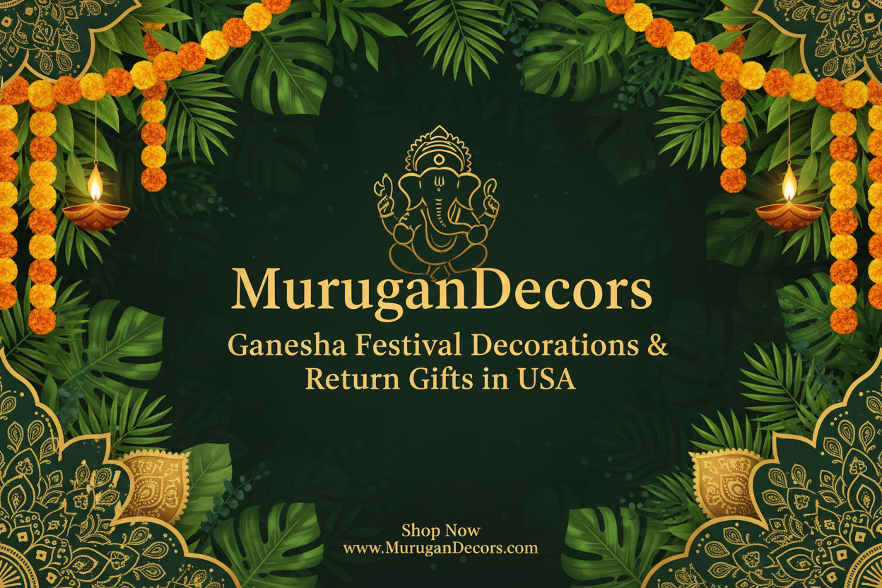 MuruganDecors Ganesha Festival Decorations and Return Gifts Pooja Favors in USA Banner