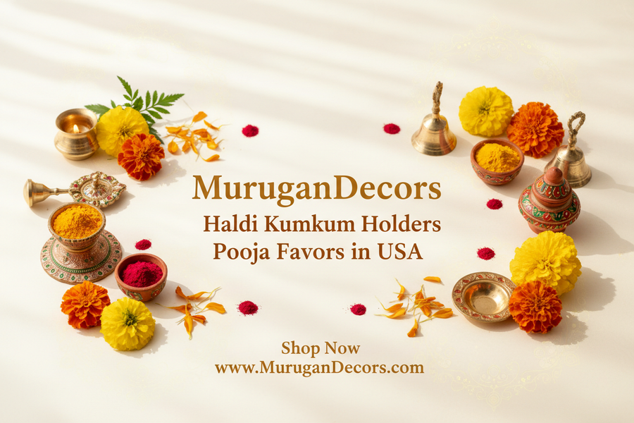 MuruganDecors Haldi Kumkum Holder for Pooja Favors and Return Gifts for Hindu Festival and Pooja  Banner
