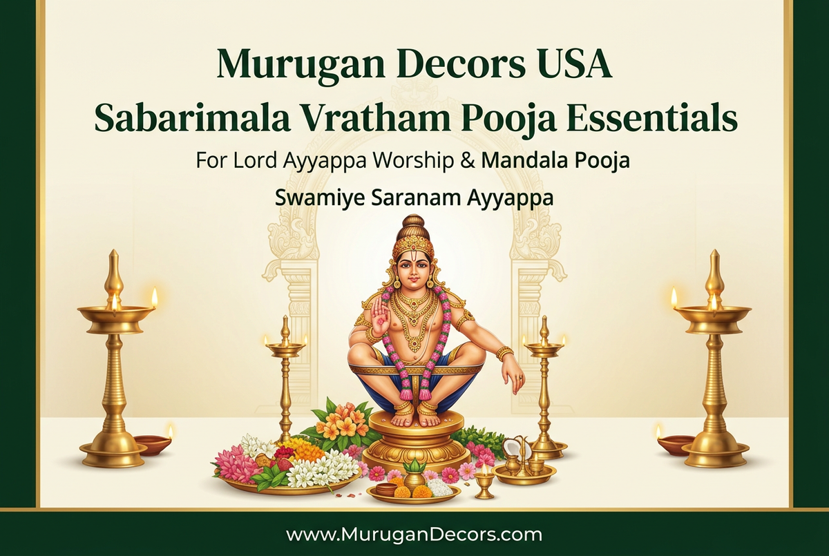 Sabarimala Vratham Pooja Essentials banner for Murugan Decors USA