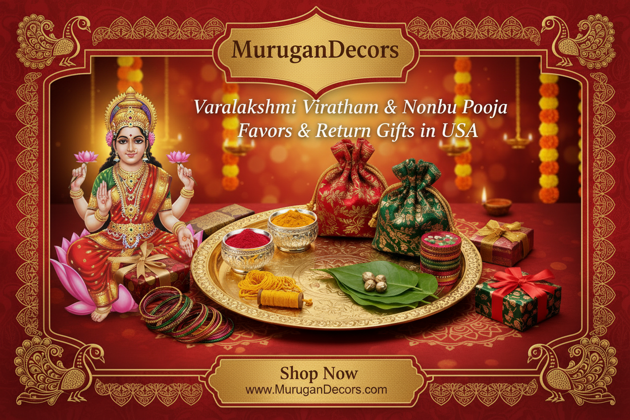 Varalakshmi Viratham & Nonbu Pooja Banner with Goddess Lakshmi