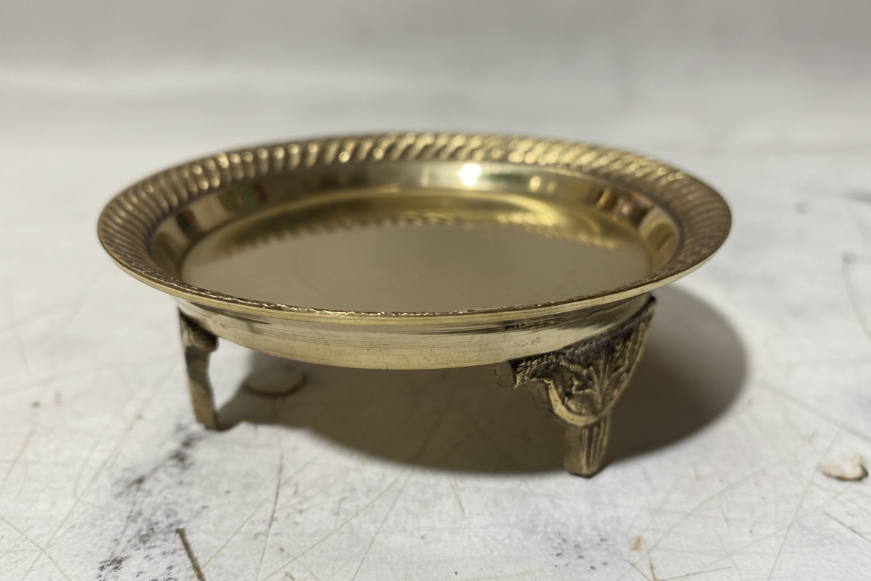 Handcrafted Brass Stand || Asan || Pooja Stand || Mukkali (three Leg) Stand-Diya Stand|Brass pooja stand /Diya stand /villakku manai , Diya stand,Mukkali Stand