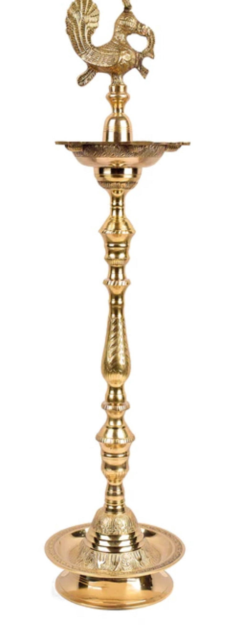 brass peacock kuthu villakku/brass standing lamp set