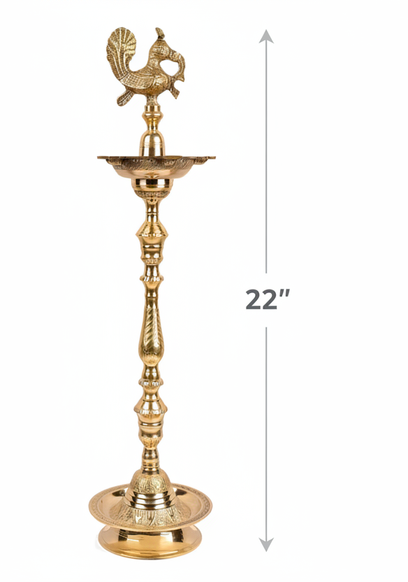 brass peacock kuthu villakku| Annam Lamp|brass standing lamp Brass Annam Kuthuvilakku Oil Lamp | Traditional Indian Pooja Vilakku