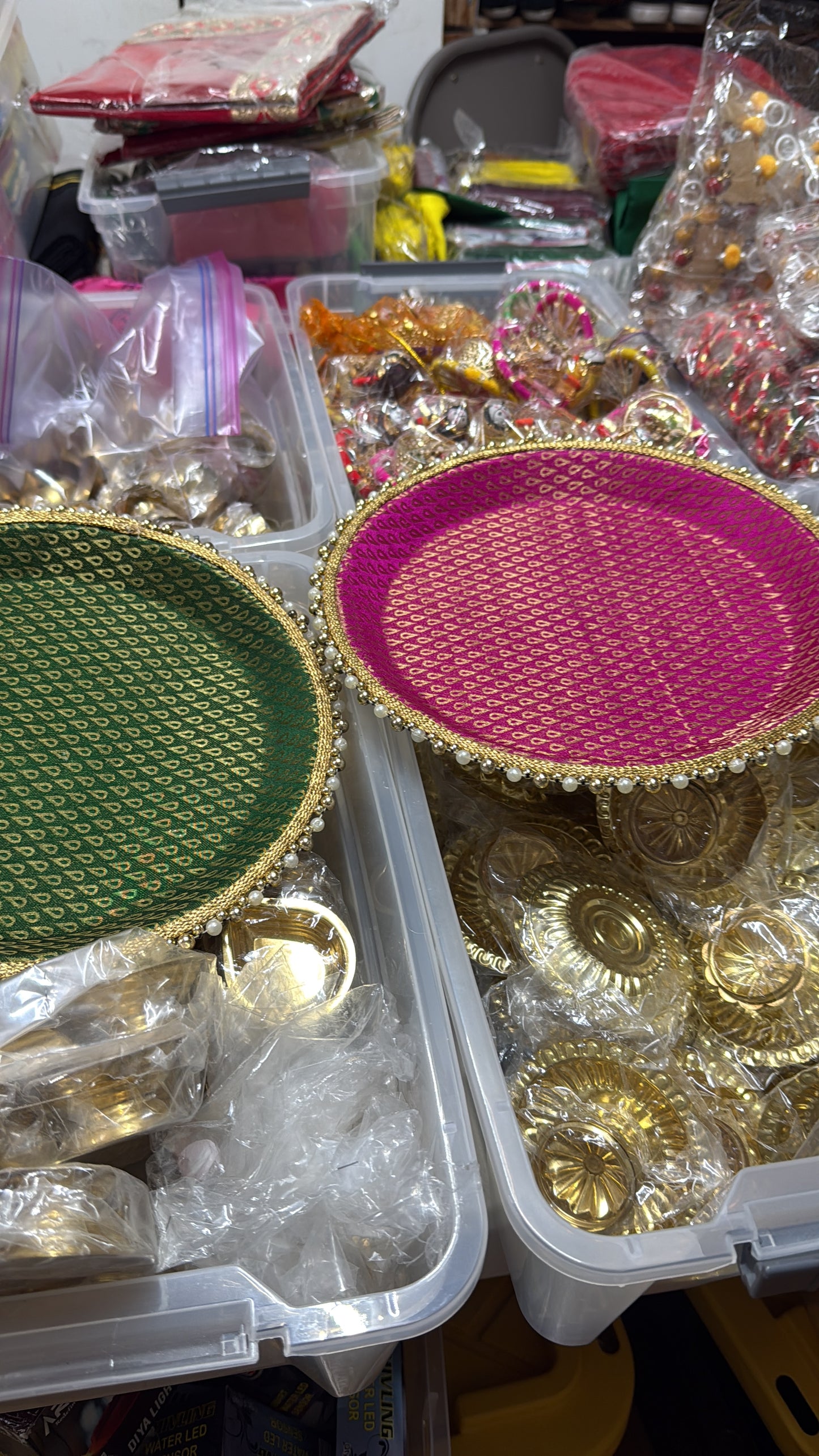 Cloth design work steel plate|pooja thali|pooja plate| Housewarming Gift, Thambulam Plate, Pooja Gift, Return Gift, Navarathri gift, Diwali Gift