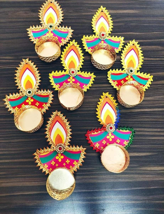 Diya design Indian Tealight Candle Holders, Diwali Candle Holder,Diwali Decorations,Tea Lights Holder, Navrathri Varalaxmi Wedding, Pooja Return Gift, Housewarming Diya