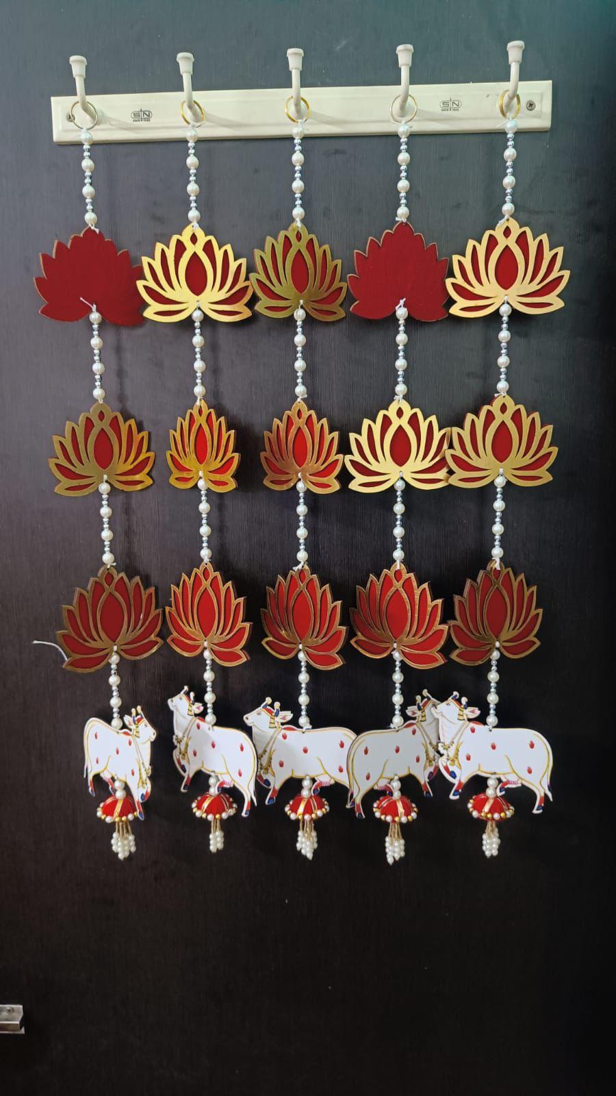 3 Lotus Cow hanging Latkan Thoran set for all festival decorations