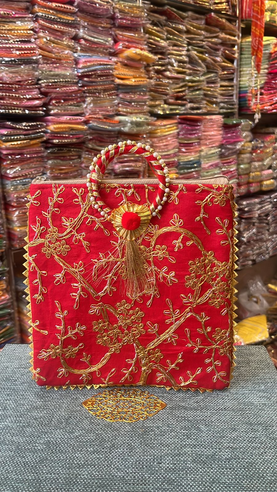 printed Silk Potli Bag | Embroidered Design | Indian Wedding Return Gift Pouch|silk threaded potli bags | Indian Wedding Favor, Diwali Return Gift |Favors Housewarming Gifting | silk return gift bags| Housewarming Gifts |Traditional Return Gifts