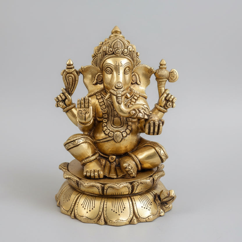Brass Hindu god idols |10 inch | Ganesh statue|Ganesha and Lakshmi God statue for pooja room | Vinayakar & Lakshmi Murti | Antique inch Brass Statue|Lakshmi |Vinayagar | Vishnu | Hanuman |Krishna | brass Statue for Hindu pooja