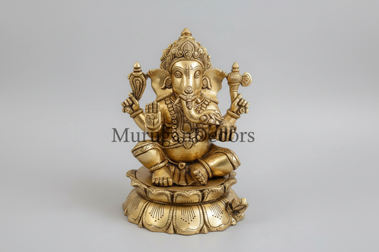 Brass Hindu god idols |10 inch | Ganesh statue|Ganesha and Lakshmi God statue for pooja room | Vinayakar & Lakshmi Murti | Antique inch Brass Statue|Lakshmi |Vinayagar | Vishnu | Hanuman |Krishna | brass Statue for Hindu pooja
