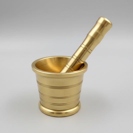 Solid Bronze Mortar and Pestle | Pure Brass Mortar Pestle Traditional Peetal Khal Batta For Spices|Home Kitchen Utens