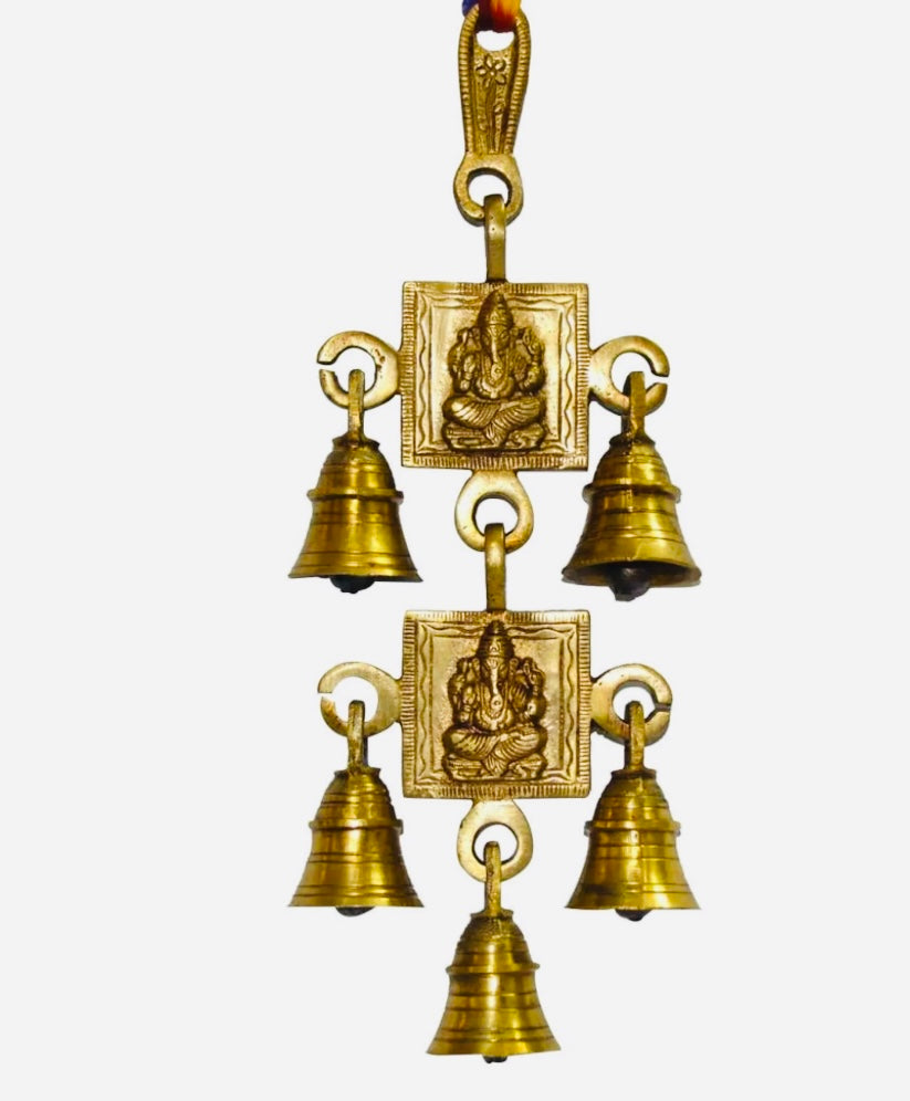 Brass Ganesha Wall Hanging Bells/Home Decor Item/Best House Warming Gift/Home Decorative by Indian Collectible