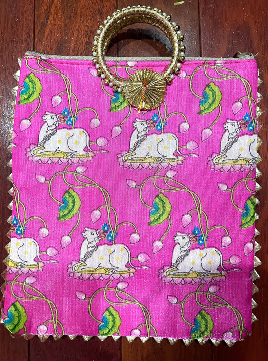 Pichwai print Potli bags for return gifts