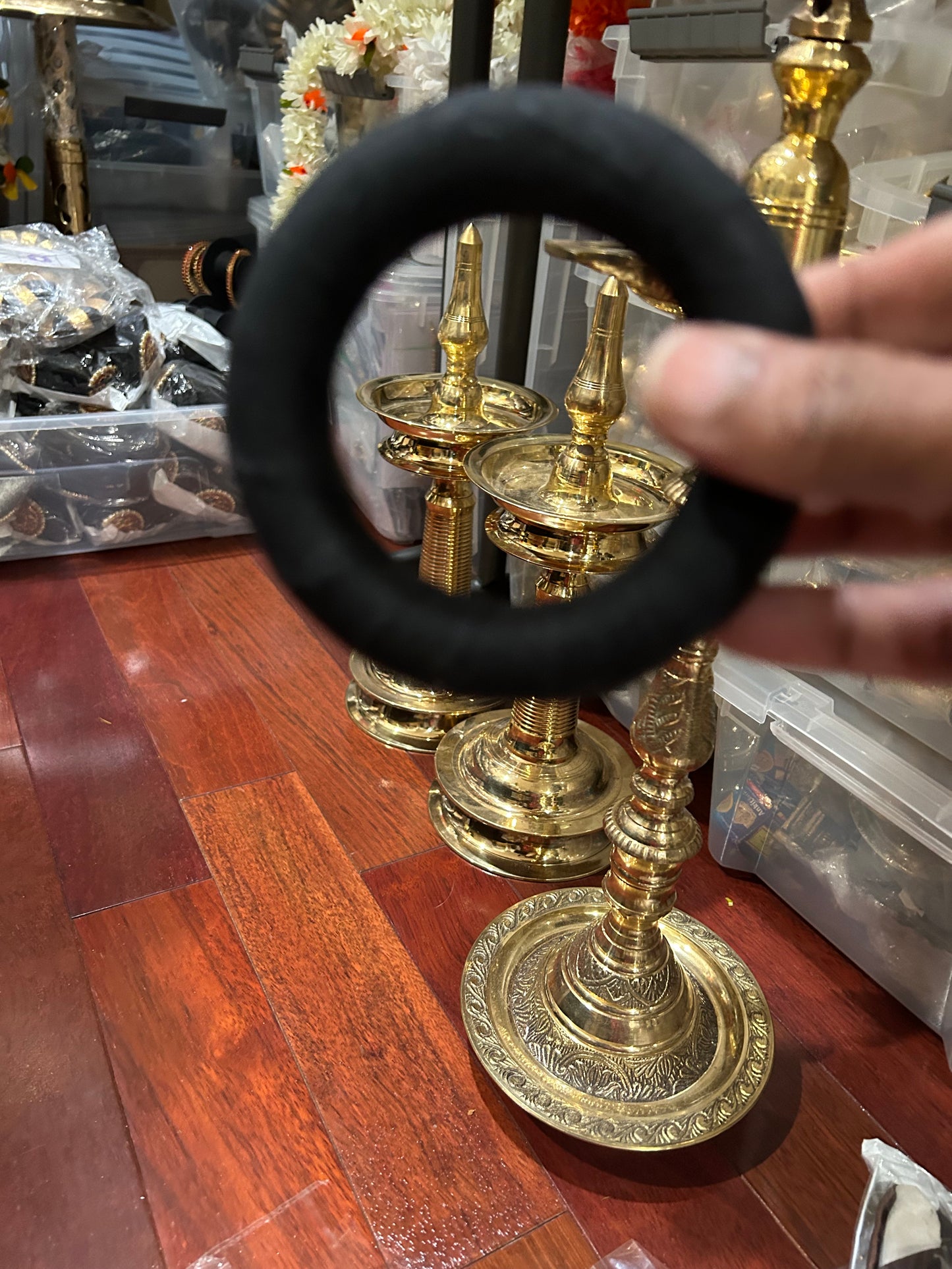 Soft hair donut ring with Golden ribbon | Bharatanatyam Kuchipudi Weddings Events | Classical Dance hair accessaries