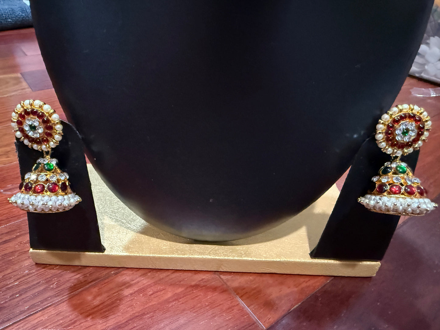 Big Kemp Temple Indian jewelry Earrings | Bharatnatyam, Kuchipudi, Engagement, Weddings, Birthdays | Classical Dance Jewelry