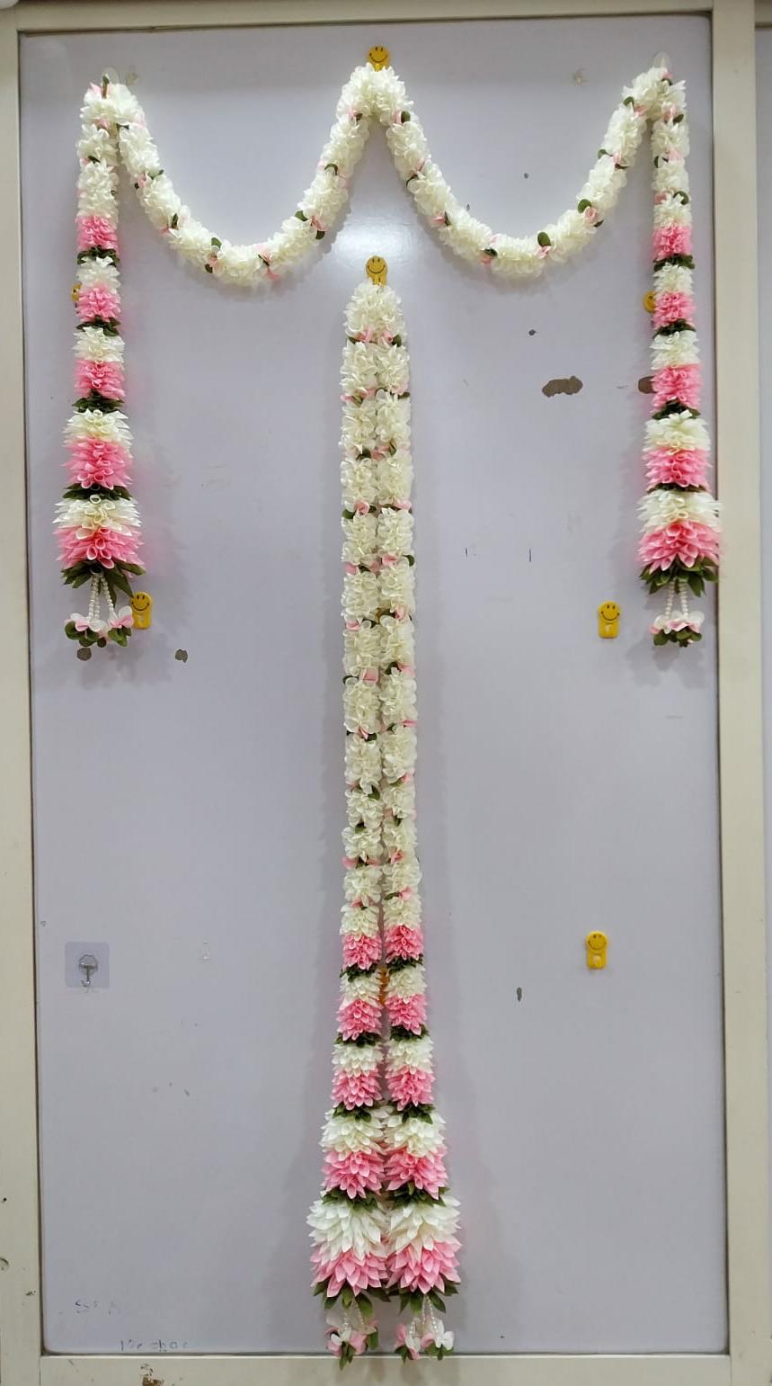 Main entry Door Toran | Handcrafted Artificial Flower Garland for Diwali, Indian Housewarming & Pooja Decor | Door Thoran Indian Decorations for Entrance / Indian Pooja Decor|Bandanwar for door