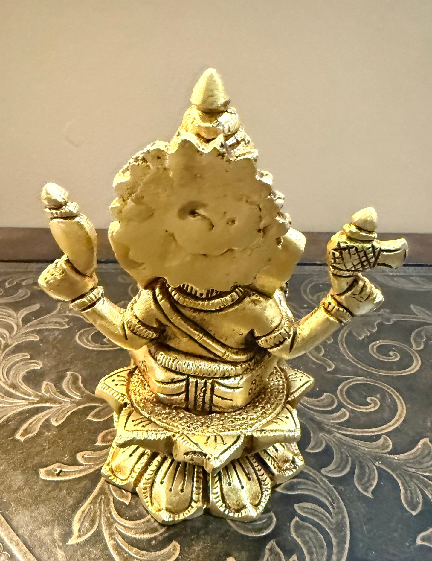 Brass Hindu god idols | 5 inch Ganesha and Lakshmi God statues with Lotus for pooja room | Vinayakar & Lakshmi Murti | Antique Brass Statue|Lakshmi |Vinayagar | Lakshmi brass Statue for Hindu pooja