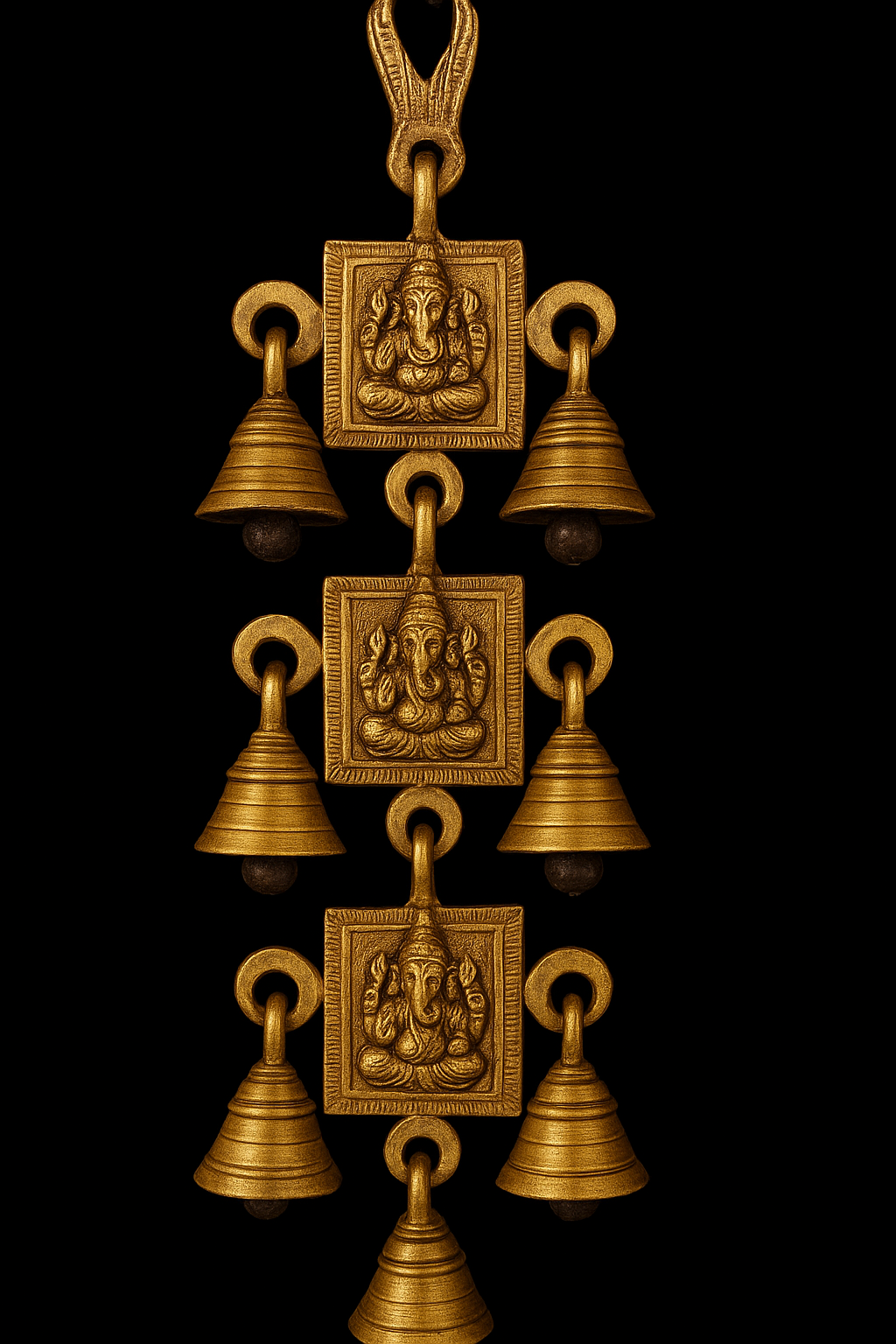 Brass Ganesha Wall Hanging Bells/Home Decor Item/Best House Warming Gift/Home Decorative by Indian Collectible 1 pc