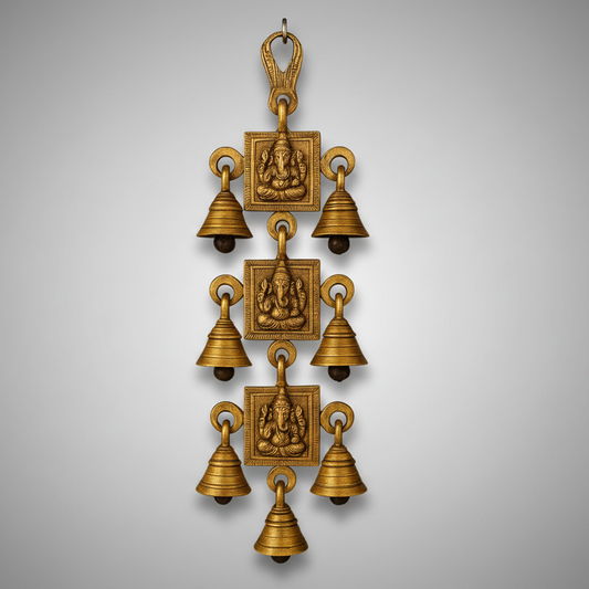 Brass Ganesha Wall Hanging Bells/Home Decor Item/Best House Warming Gift/Home Decorative by Indian Collectible 1 pc
